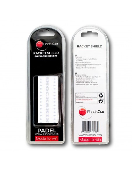 Protector de pala de pádel shockout shockskin transparente
