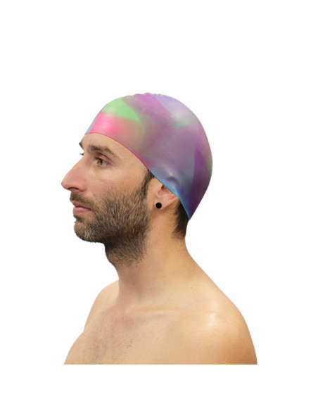 Lote 10 gorros natación silicona multicolor surtido