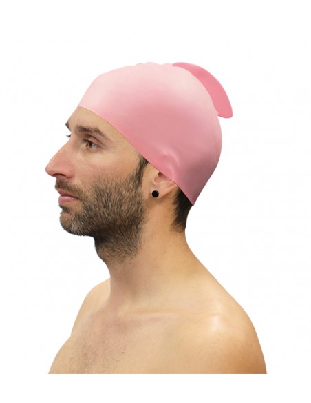 Lote 10 gorros natación silicona con aleta softee