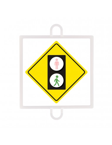 Panel de señalización tráfico de advertencia nº 4 (peatones verde)