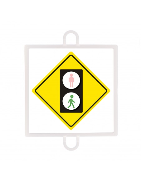 Panel de señalización tráfico de advertencia nº 4 (peatones verde)