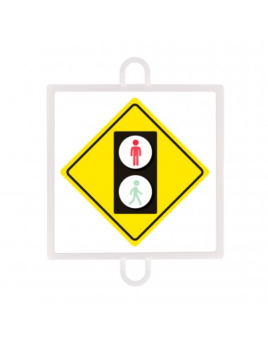 Panel de señalización tráfico de advertencia nº 5 (peatones rojo)