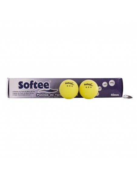 Caja 6uds pelotas tenis de mesa 40mm softee