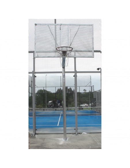 Jgo canastas antivandalicas baloncesto new tubo 114 mm galvanizadas -incluye aros, redes y tableros-