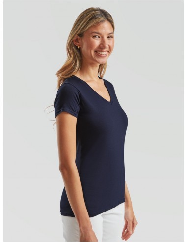 Camiseta fruit of the loom ladies iconic 150 v-neck t