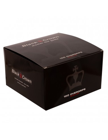 Caja 100 overgrips black crown lisos blancos