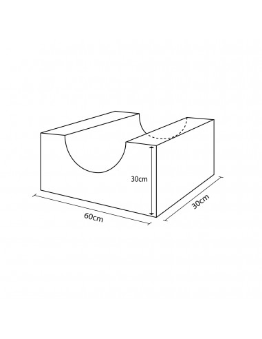 Figura miniasiento curvo 30x30x60cm