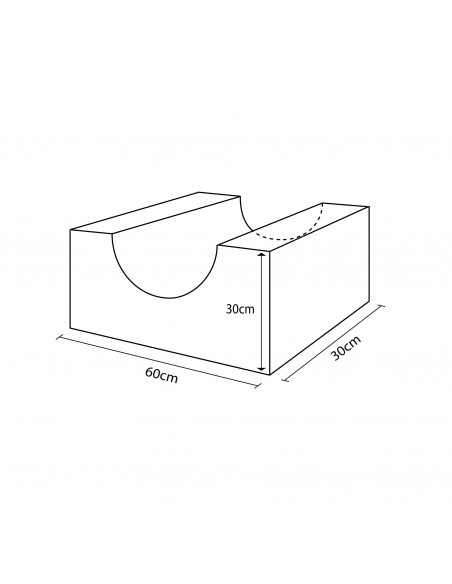 Figura miniasiento curvo 30x30x60cm