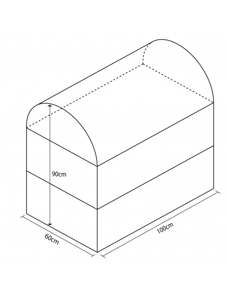 Plinton desmontable curvo de espuma -tres piezas- 100x60x90cm