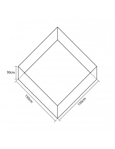 Suelo de lona pvc para piscina cuadrada de 150x150cm