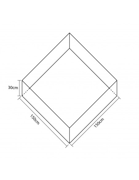 Suelo de lona pvc para piscina cuadrada de 150x150cm