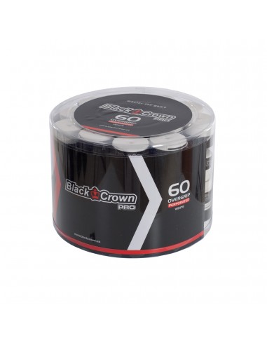Tarro 60 overgrips black crown perforados blancos