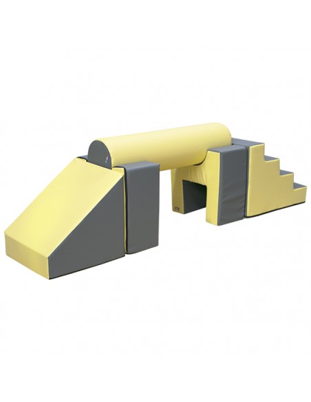 Set figuras nº5 (escalera, 2 asientos, cilindro y rampa)