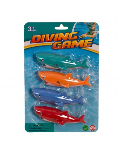 Juego de 4 tiburones colores
