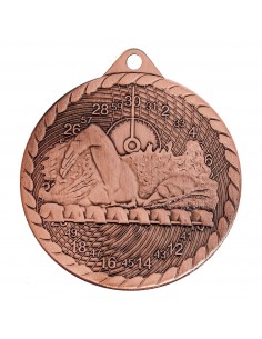 MEDALLA NATACION Ø50 IRON REV.NGR
