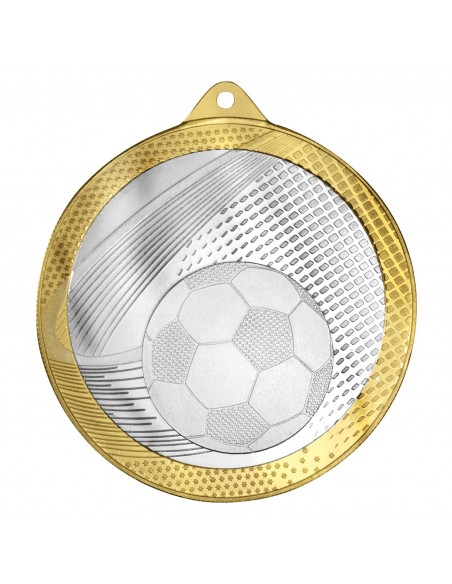 MEDALLA Ø57MM 53-879 ORO/PLA FUTBOL IRON