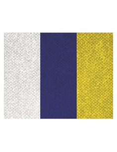 CINTA C/MOSQUETON 10 MM BLANCO-AZUL-AMARILLO