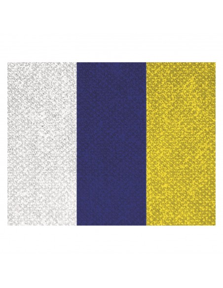 CINTA C/MOSQUETON 10 MM BLANCO-AZUL-AMARILLO