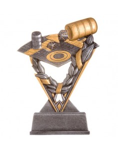 TROFEO RESINA "CINTA LAUREL" PARCHIS H.23 CM