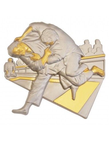 MOTIVO PLASTICO FIGURA JUDO PLATA/ORO