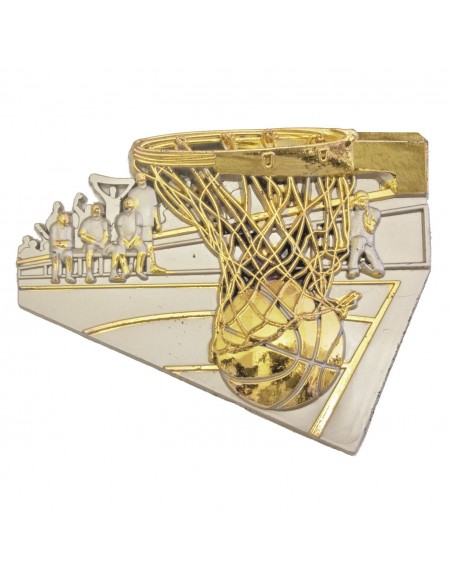 MOTIVO PLASTICO BALONCESTO PLATA/ORO