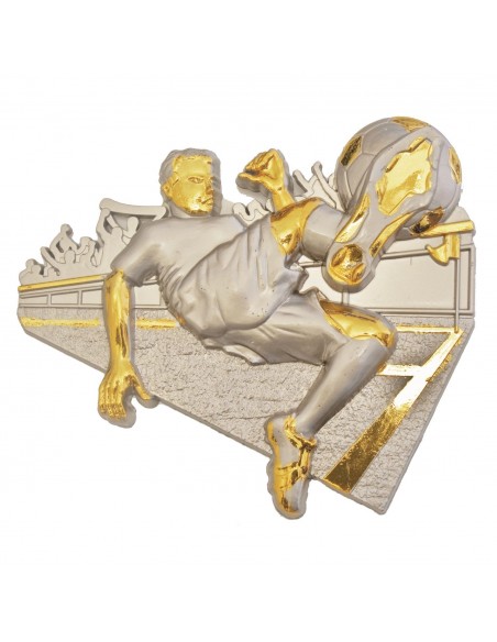 MOTIVO PLASTICO FIGURA FUTBOL PLATA/ORO