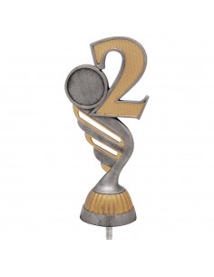 FIGURA PLASTICO FAST NUMERO 2 PLATA VJ/ORO H.13CM