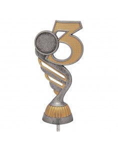 FIGURA PLASTICO FAST NUMERO 3 PLATA VJ/ORO H.13CM