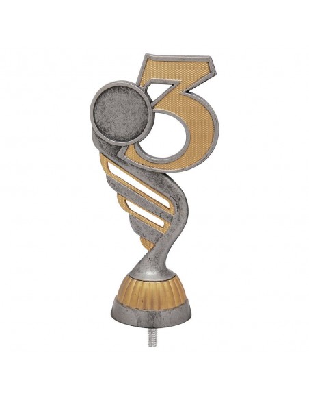 FIGURA PLASTICO FAST NUMERO 3 PLATA VJ/ORO H.13CM