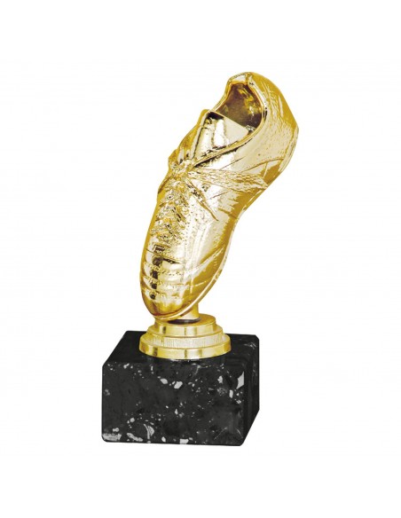 TROFEO RESINA BOTA FUTBOL C/MARMOL H.17.5