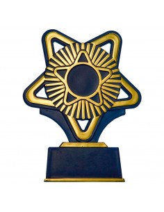 TROFEO PORTACENTROS AZUL-ORO H.11.5 CM