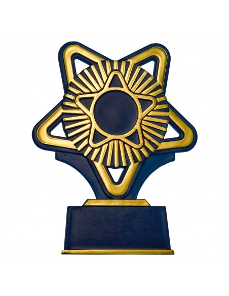TROFEO PORTACENTROS AZUL-ORO H.11.5 CM