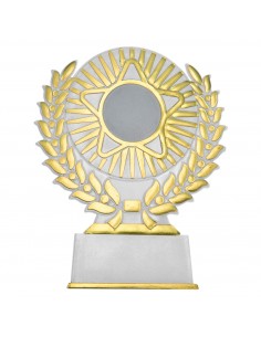 TROFEO PORTACENTROS BLANCO-ORO H.11.5 CM