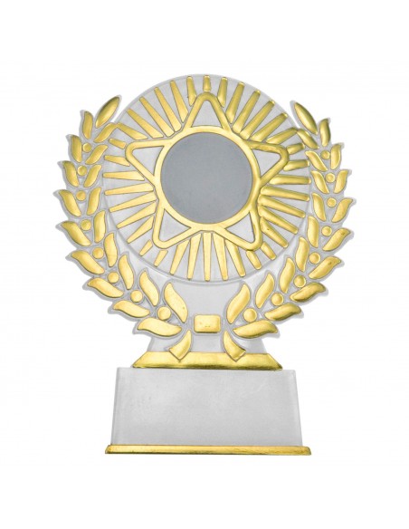 TROFEO PORTACENTROS BLANCO-ORO H.11.5 CM