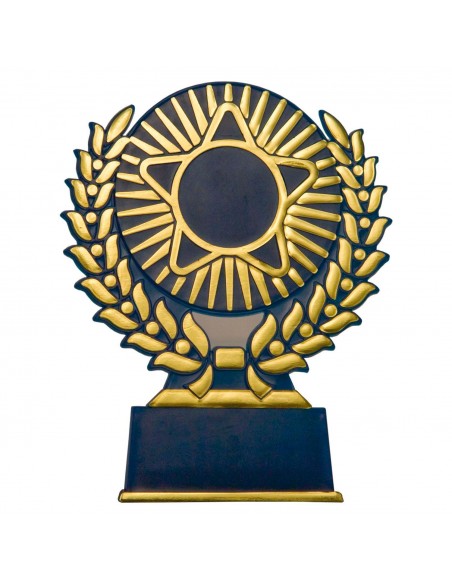 TROFEO PORTACENTROS AZUL-ORO H.11.5 CM