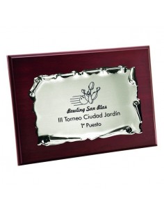 PLACA 17-061 PLATA C/MADERA