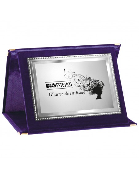 PLACA 17-123 PLATA C/ESTUCHE TARGA SUBLIMACION