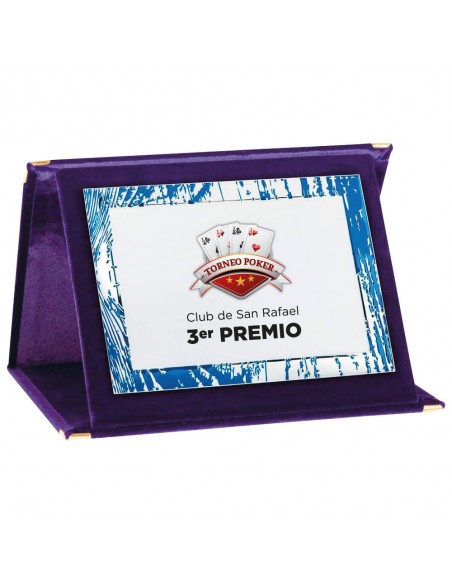 PLACA 17-143 PLATA C/ESTUCHE TARGA SUBLIMACION