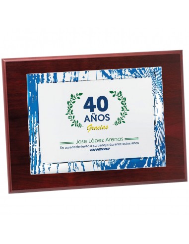 PLACA 17-141 PLATA C/MADERA. SUBLIMACION