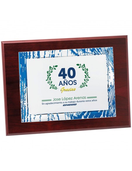 PLACA 17-141 PLATA C/MADERA. SUBLIMACION