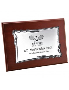 PLACA 17-071 PLATA C/MADERA