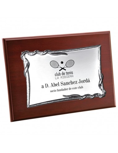 PLACA 17-071 PLATA C/MADERA