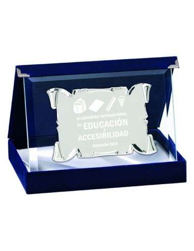 PLACA 17-045 PLATA C/CRISTAL