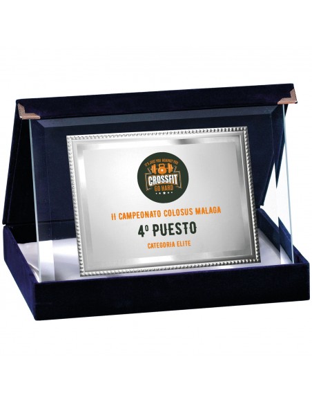 PLACA 17-125 PLATA C/CRISTAL. SUBLIMACION