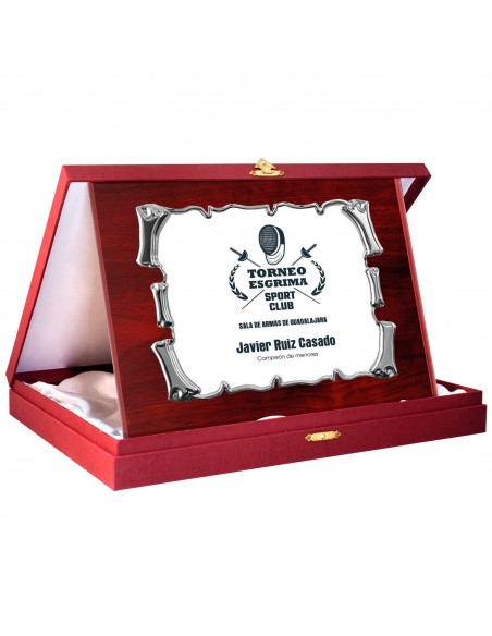 PLACA 17-166 PLATA  C/EST. GRANATE. SUBLIMACION