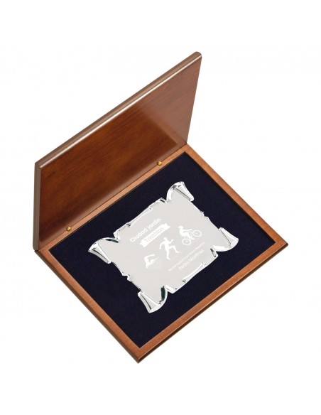 PLACA 17-470 PLATA C/ESTUCHE MADERA