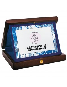 PLACA 17-148 PLATA C/ESTUCHE MADERA. SUBLIMACION
