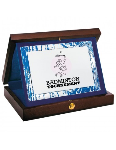 PLACA 17-148 PLATA C/ESTUCHE MADERA. SUBLIMACION