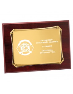 PLACA 17-211 ORO C/MADERA
