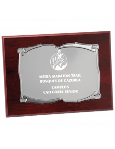 PLACA 17-221 PLATA C/MADERA
